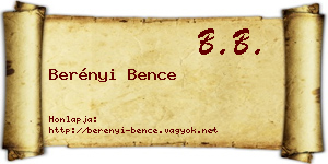 Berényi Bence névjegykártya