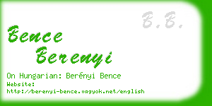 bence berenyi business card